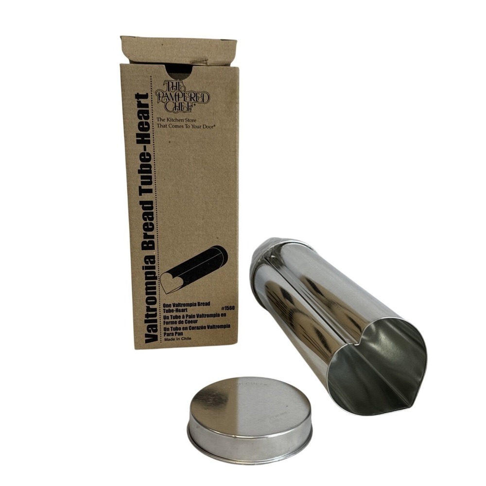 The Pampered Chef Valtrompia Bread Tube Heart Pan #1560 Made in Chile
